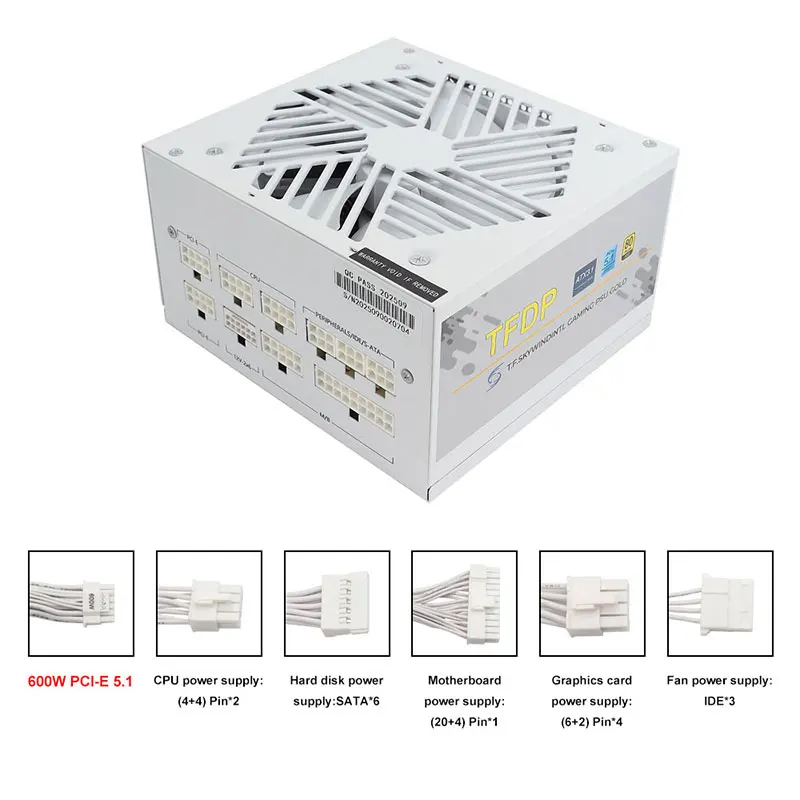 Power Supply 750W - White 750w 850w 1000W 1200W Watt