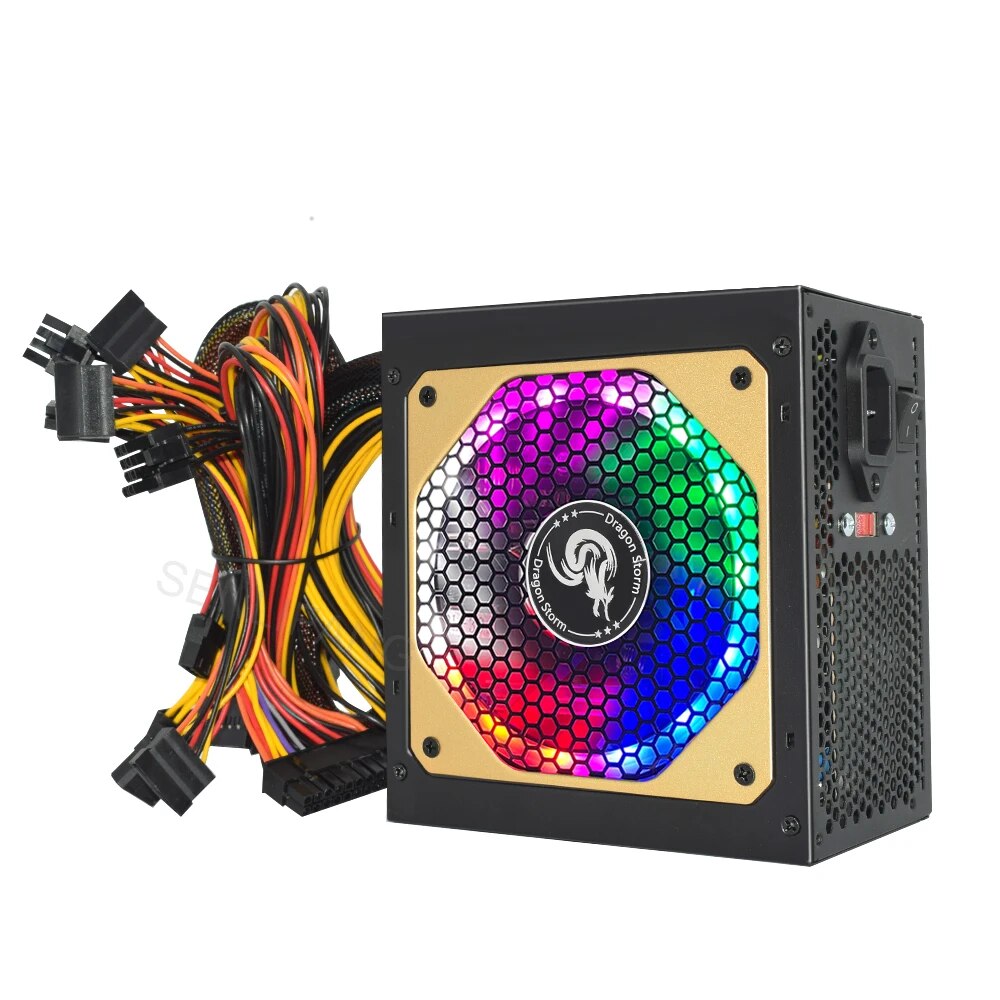 ATX 400W 600W 110-230V RGB 12V - огляд і ціна Power Supply 750W