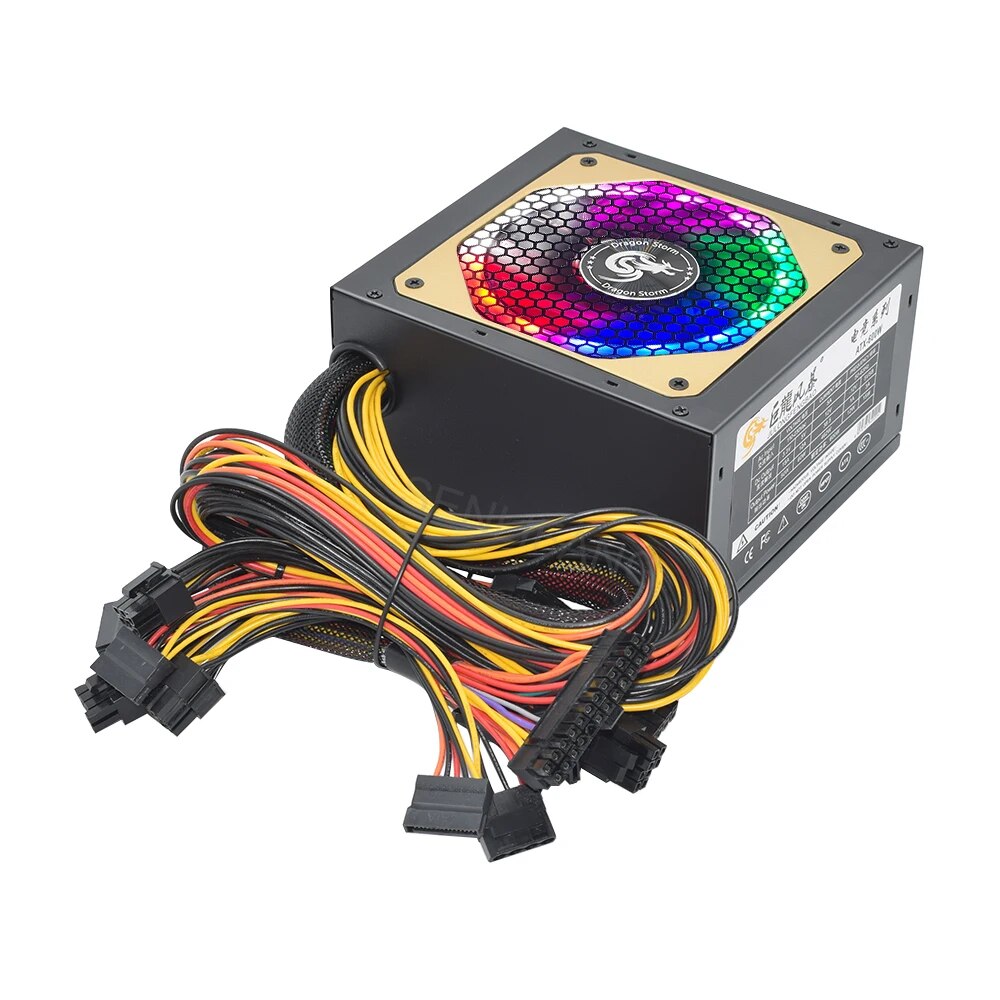 ATX 400W 600W 110-230V RGB 12V - огляд і ціна Power Supply 750W